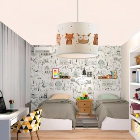 Detský luster CANDY 1xE27/40W/230V biela/hnedá