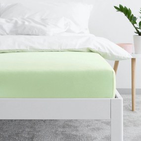 Goldea plachta jersey s napínacou gumou - svetlo zelená 90 x 200 cm
