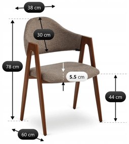 PROXIMA.store - Čalúnená jedálenska stolička RUIZ FARBA: béžová, FARBA NÔH: orech