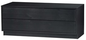 Čierny modulárny TV stolík z borovicového dreva 100x40 cm Finca – WOOOD