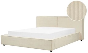 Menčestrová posteľ 160 x 200 cm béžová LINARDS Beliani