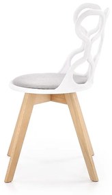 Jedálenská stolička K308 - biela / sivá / prírodná