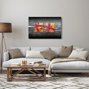 Obraz farebných štvorcov na čiernom pozadí (90x60 cm)