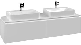 VILLEROY &amp; BOCH Legato závesná skrinka pod dve umývadlá na dosku, 2 zásuvky, 1600 x 500 x 380 mm, White Matt, B76700MS