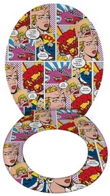 WC sedadlo s jednoduchým zatváraním Wenko Pop Art, 45,5 × 38 cm