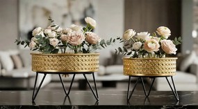 Sada 2 ks stojanů na květiny Bossy zlatá