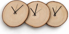 Nástenné hodiny z plátu dreva s letokruhmi a kôrou | KOR: Farba čierna RAL 9005 26-29 cm 4801-115419 KOR001-26-29-BLACK