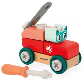 BricoKids - Drevené autíčko na zostavenie - mačička