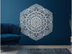 drevko Drevená mandala na stenu Kvety Rozmer obrazu: 125 x 112,5 cm, Farba dekorácie: Čierna