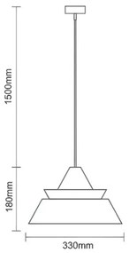 Drevený luster na lanku 1xE27/60W/230V pr. 33 cm masív/dub/orech/kaučukovník