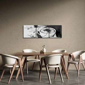 Obraz - Zimné cappuccino (s hodinami) (90x30 cm)