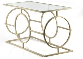 Hranatý stůl Cedric 80 cm zlatý/čirý