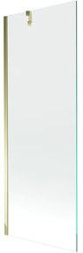 Mexen Next, vaňová zástena 1-krídlová 70 x 150 cm, fixné krídlo, 6 mm číre sklo, zlatý profil, 895-070-000-00-00-50