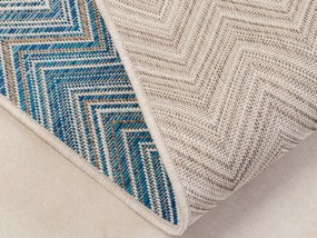 Cik-cak exteriérový koberec modrý 160x230 cm