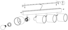 Eglo 99492 - Bodové svietidlo BATALLAS 4xE27/10W/230V