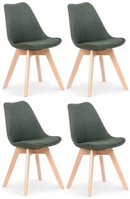 Halmar Jedálenské stoličky K303, sada 4 ks - tmavě zelená