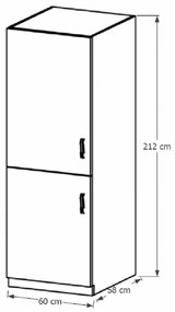 Dolná kuchynská skrinka na vstavanú chladničku D60ZL Provense (biela + sosna andersen) (L). Vlastná spoľahlivá doprava až k Vám domov. 1015170