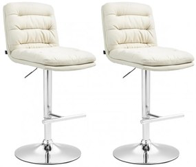 Design-Shop 2x Barová stoličkaDamar - látka, chróm rám - krémová