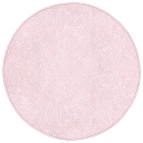 Svetloružový prateľný okrúhly koberec vhodný pre robotické vysávače ø 80 cm Comfort – Mila Home