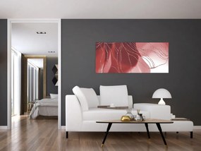 Obraz - Červená abstraktná kvetina N⁰1 (120x50 cm)