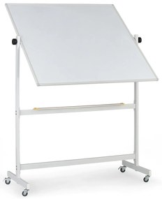 Mobilná otočná magnetická tabuľa, lakovaný povrch, 1200 x 1200 mm
