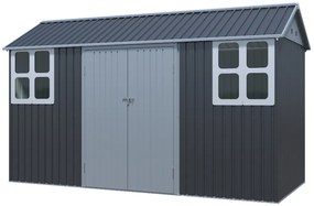Záhradný domček BestBerg ZCH-6AB / 6,3 m² / 366 x 172 x 222 cm / sivá/biela