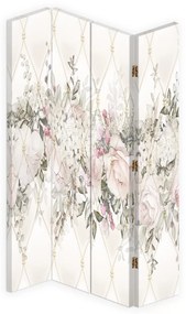 Ozdobný paraván Příroda okvětních lístků růží - 145x170 cm, štvordielny, klasický paraván