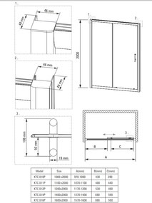 Deante Cynia, posuvné sprchové dvere 110x200 cm, 6mm číre sklo, chrómový profil, DEA-KTC_011P