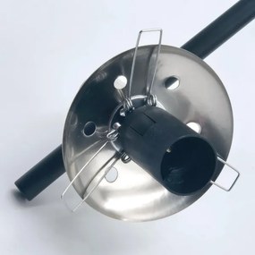 Luster na tyči LILOU 6xE14/5W/230V matný chróm/dymová