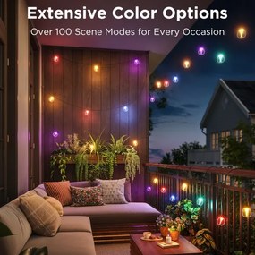 Govee-LED RGBICW Stm. vonkajšia dek. reťaz LED/24W/230V IP67 2700-6500K Wi-Fi