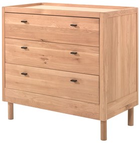 Detská komoda z dubového dreva v prírodnej farbe 100x95x55 cm Forrest – Vipack