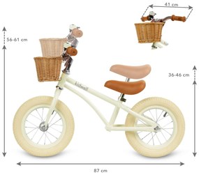 Balančný bicykel Kidwell Classy 12" s košíkom a zvončekom pre deti od 18 mesiacov