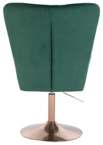 LuxuryForm DESIGN Kreslo AMADEO VELUR na zlatom tanieri - zelené