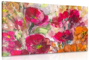 Obraz maľované kvetinové zátišie - 120x80
