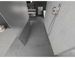 Mexen Kioto, priechodná sprchová zástena 100 x 200 cm, 8mm sklo číre/námraza, 2x chrómová stabilizačná rozpera, 800-100-002-01-35