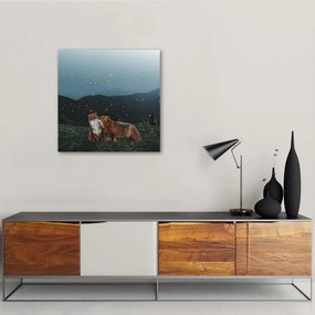 Gario Obraz na plátne Dve líšky v noci - Rokibul Hasan Rozmery: 30 x 30 cm