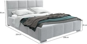 LUISI 180X200 ČALÚNENÁ MANŽELSKÁ POSTEĽ LOSOSOVÁ LÁTKA S ÚLOŽNÝM PRIESTOROM