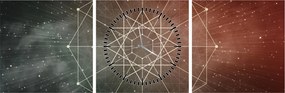Obraz - Vesmírny dodecagram (s hodinami) (90x30 cm)