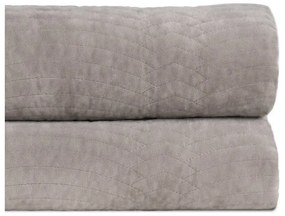 Sivý zamatový prešívaný pléd 180x260 cm – Ixia