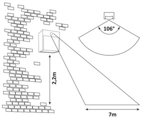 Rabalux 7478-LED Vonkajšie nástenné svietidlo so senzorom BALIMO LED/12W/230V IP44