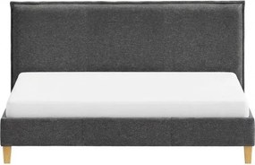 Tmavosivá čalúnená dvojlôžková posteľ s roštom 200x200 cm Tina – Ropez