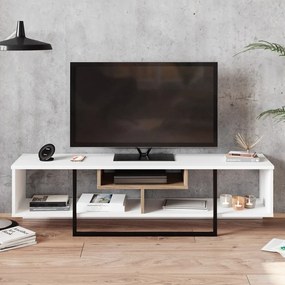 Biely TV stolík v dekore duba 149x40 cm Asal - Kalune Design