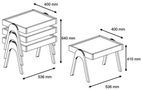 Set konferenčných stolíkov Raily (Orech + Krémová). Vlastná spoľahlivá doprava až k Vám domov. 1071850