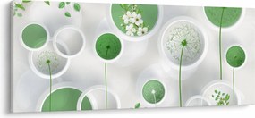 Obraz - Kvety v kruhoch (120x50 cm)