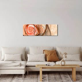 Obraz - Abstraktné ruže ružová s bielym pozadím (s hodinami) (90x30 cm)