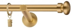 Dekorstudio Garniža jednoradová FLAT zlatá 19mm Dĺžka: 140cm, Typ uchytenia: Držiak modern, Typ príslušenstva: Bez príslušenstva