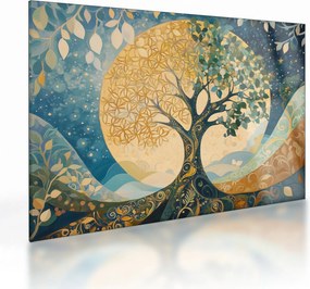 Sklenený obraz – Strom života v mesiaci (70x50 cm)