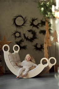 Montessori drevená hojdačka maxi prírodná Čierna