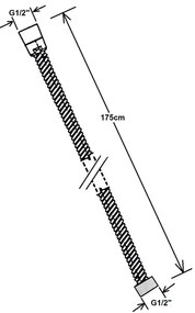 Mosadzná sprchová hadica v zlatej farbe Powerflex – Sapho