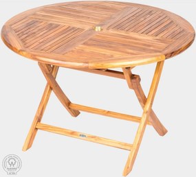 FaKOPA s. r. o. VASCO - skladací stôl z teaku gulatý Ø 120 cm, teak